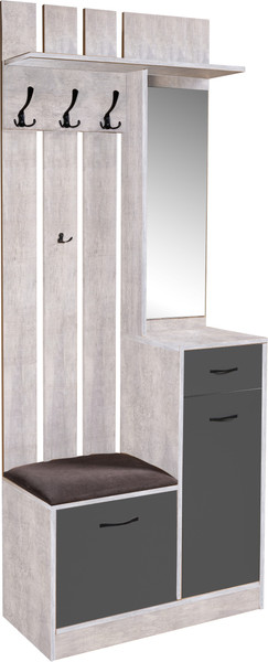 Изображение товара Секция в прихожую Мебель-Класс Дейтон (бетон/антрацит)