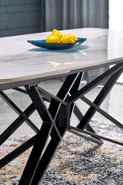 Изображение товара Обеденный стол Halmar Alfredo (белый мрамор/черный)