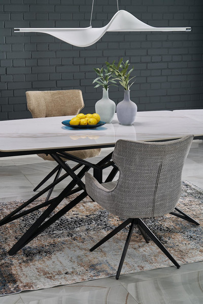 Изображение товара Обеденный стол Halmar Alfredo (белый мрамор/черный)