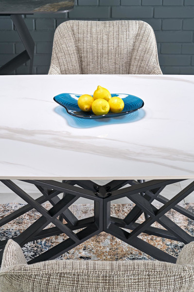 Изображение товара Обеденный стол Halmar Alfredo (белый мрамор/черный)