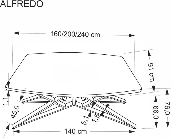 Изображение товара Обеденный стол Halmar Alfredo (белый мрамор/черный)