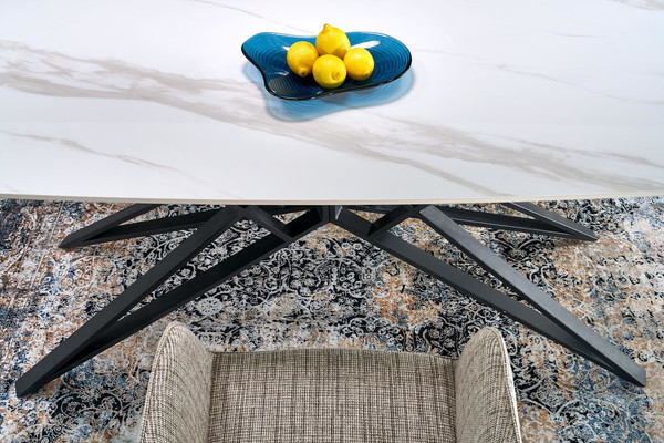 Изображение товара Обеденный стол Halmar Alfredo (белый мрамор/черный)