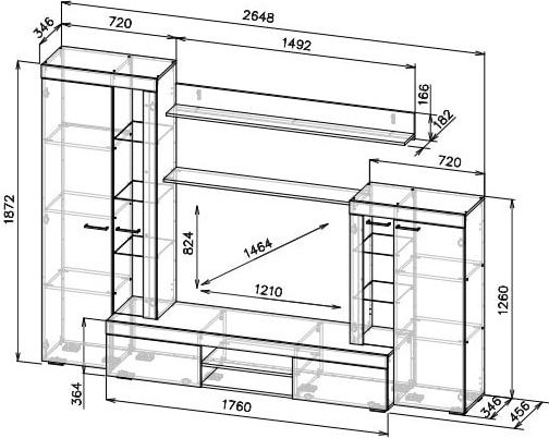 Изображение товара Стенка Woodville Swede (цемент светлый/белый)