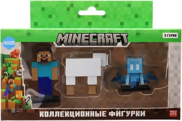 Изображение товара Набор фигурок коллекционных Minecraft Стив, овца и Тихоня / MC2021G