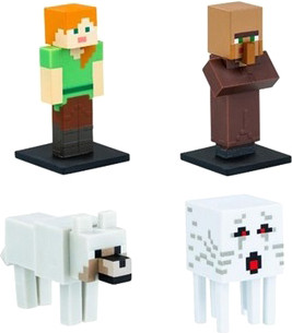 Изображение товара Набор фигурок коллекционных Minecraft Волк, сельский житель, Гаст, Алекс и Хранитель / MC2040B