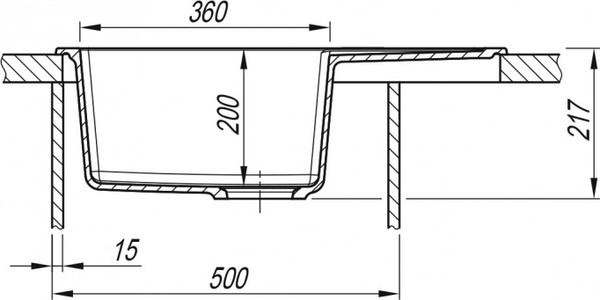 Изображение товара Мойка кухонная Arfeka Zia 65 (серый)