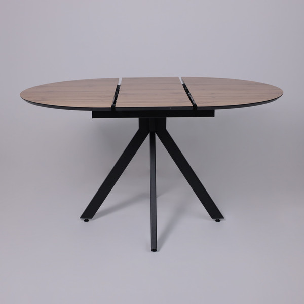 Изображение товара Обеденный стол LEPREMO  AV 1107 HPL+МДФ раздвижной D1000-1350x750 (дуб вотан/черный)