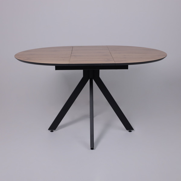 Изображение товара Обеденный стол LEPREMO  AV 1107 HPL+МДФ раздвижной D1000-1350x750 (дуб вотан/черный)