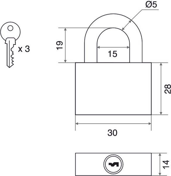 Изображение товара Замок навесной Trodos ВС-HG45-32 (чугун)