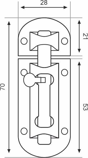 Изображение товара Щеколда Trodos ZY-113/L70 CP (хром)