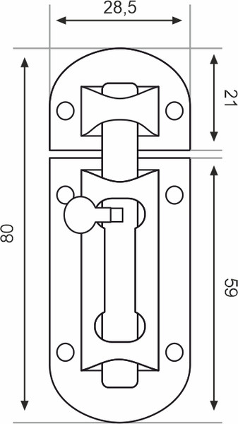 Изображение товара Щеколда Trodos ZY-113/L80 AB (бронза)
