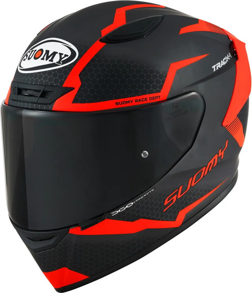 Изображение товара Мотошлем Suomy Track-1 Reaction / K6T10007.5 (L, черный матовый/красный)