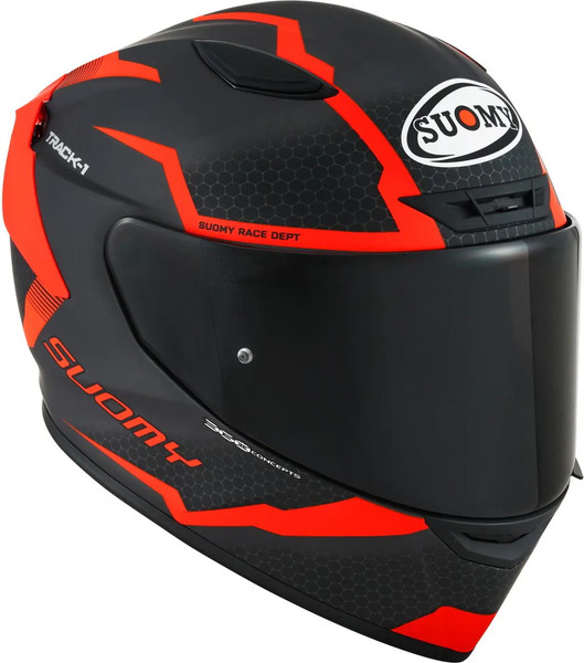 Изображение товара Мотошлем Suomy Track-1 Reaction / K6T10007.5 (L, черный матовый/красный)