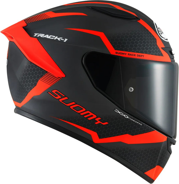 Изображение товара Мотошлем Suomy Track-1 Reaction / K6T10007.5 (L, черный матовый/красный)