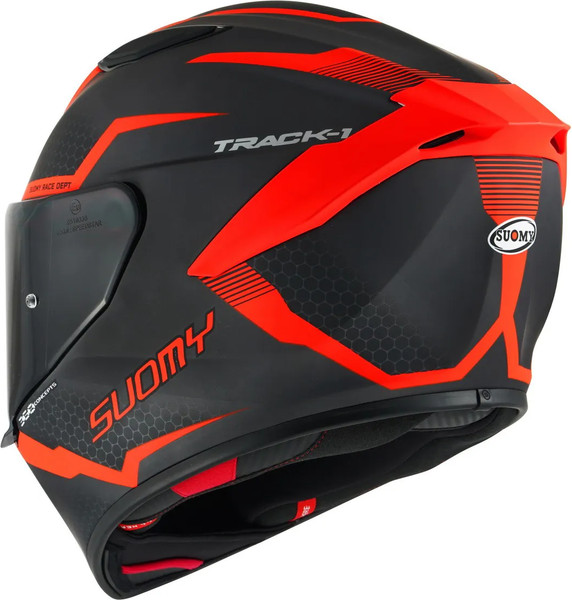 Изображение товара Мотошлем Suomy Track-1 Reaction / K6T10007.5 (L, черный матовый/красный)