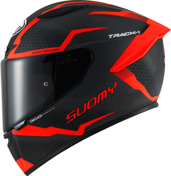 Изображение товара Мотошлем Suomy Track-1 Reaction / K6T10007.5 (L, черный матовый/красный)