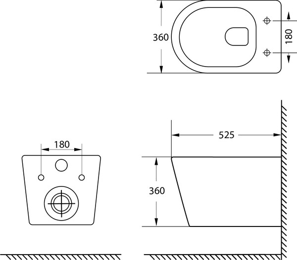 Изображение товара Инсталляция с подвесным унитазом Lauter Longer 21901001 + кнопка 219701HD