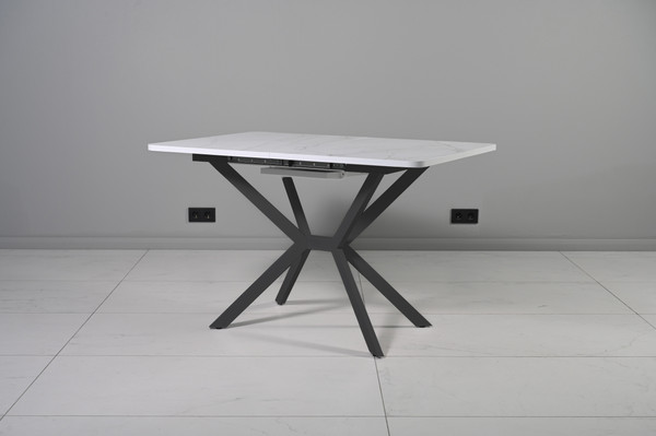 Изображение товара Обеденный стол Мир стульев Саен 28 110x75/30 (черный муар/жемчужный перито 2084)