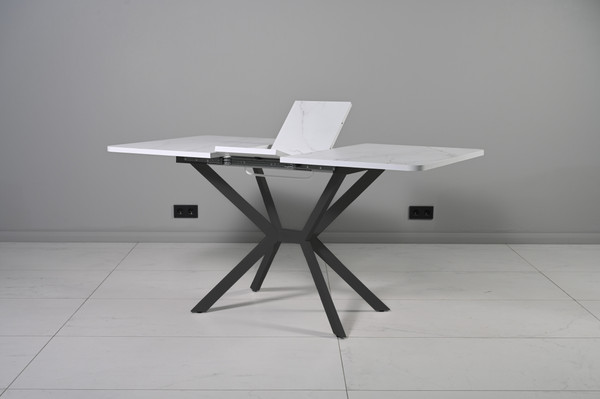 Изображение товара Обеденный стол Мир стульев Саен 28 110x75/30 (черный муар/жемчужный перито 2084)