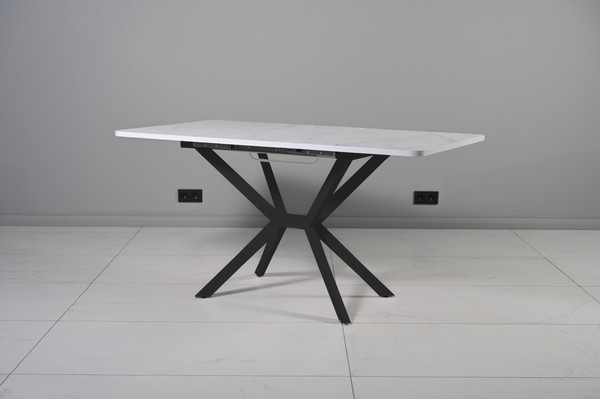 Изображение товара Обеденный стол Мир стульев Саен 28 110x75/30 (черный муар/жемчужный перито 2084)