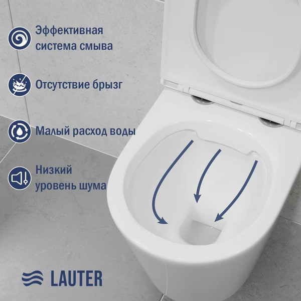 Изображение товара Инсталляция с подвесным унитазом Lauter Longer 21901001 + кнопка 219704F