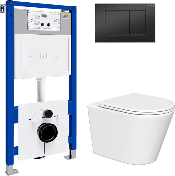 Изображение товара Инсталляция с подвесным унитазом Lauter Longer 21901001 + кнопка 219704J