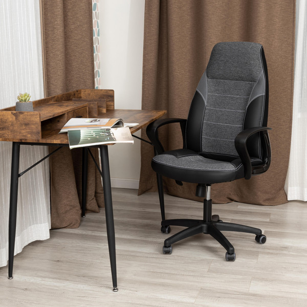 Изображение товара Кресло офисное Tetchair Inter 24 кожзам/ткань (черный/серый, 36-6/207/TW-12/TW-11)