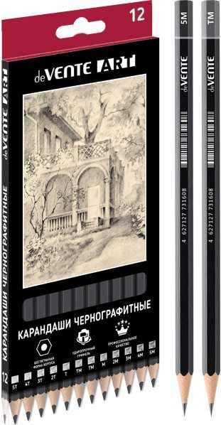 Изображение товара Набор простых карандашей deVente Art 5M-5Т / 5030204 (12шт)