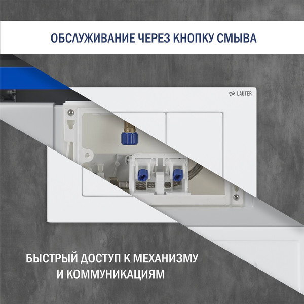 Изображение товара Инсталляция с подвесным унитазом Lauter Square 21901001 + кнопка 219702J (скрытое крепление)