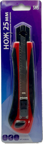 Изображение товара Нож пистолетный Admiral 25мм обрезиненный корпус сдвижной фиксатор + 2 лезвия