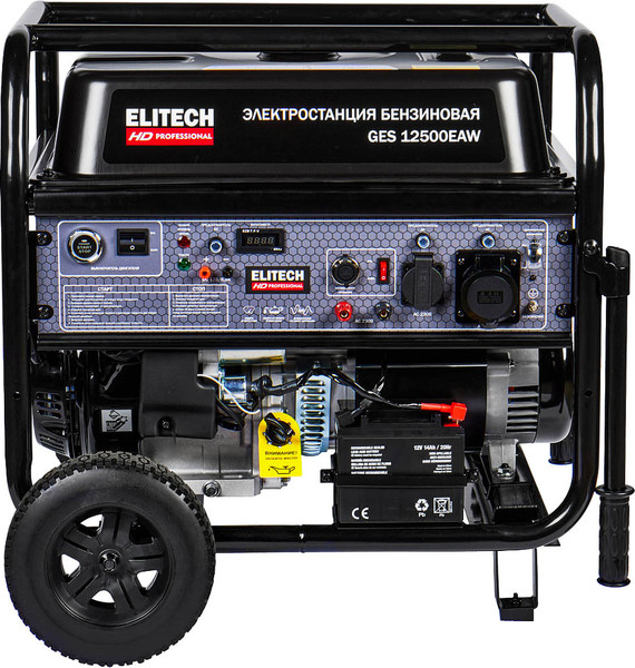 Изображение товара Бензиновый генератор Elitech GES 12500EAW / 204674