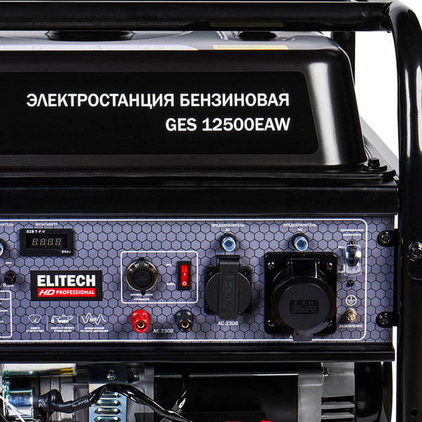 Изображение товара Бензиновый генератор Elitech GES 12500EAW / 204674