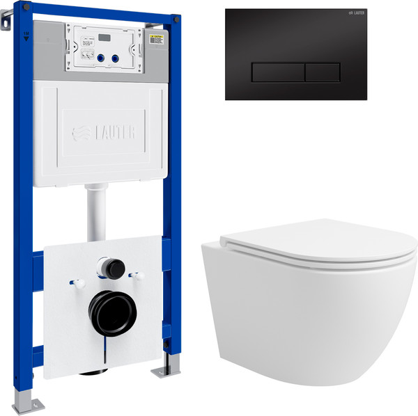 Изображение товара Инсталляция с подвесным унитазом Lauter Vortex 21901001 + кнопка 219704HD