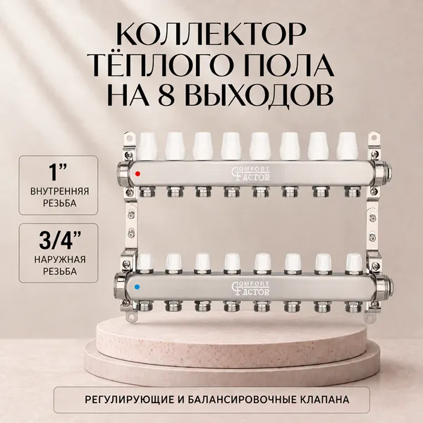 Изображение товара Коллекторная группа отопления Comfort Factor MFD8