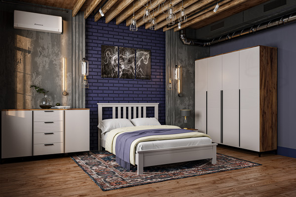 Изображение товара Двуспальная кровать Bravo Мебель Лаура 160х200 (жемчуг)