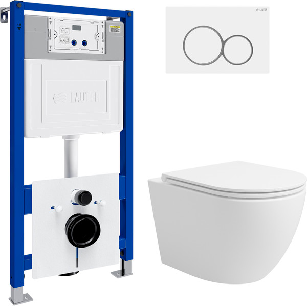 Изображение товара Инсталляция с подвесным унитазом Lauter Vortex 21901001 + кнопка 219702E