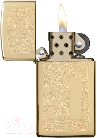 Изображение товара Зажигалка Zippo Slim Venetian / 1652B (золото, с топливом Zippo 3141 125мл)