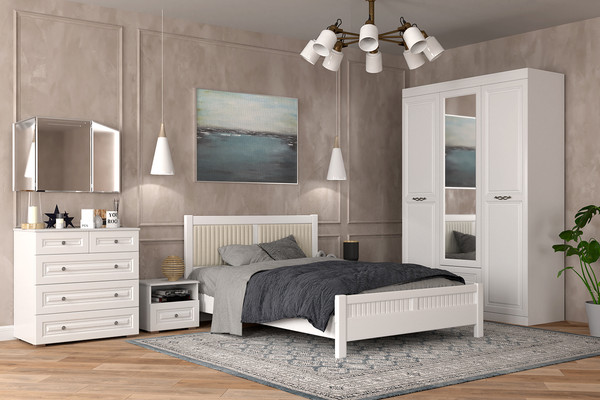 Изображение товара Двуспальная кровать Bravo Мебель Фрида 140х200 (белый античный)