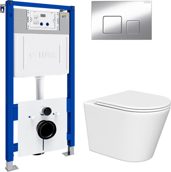 Изображение товара Инсталляция с подвесным унитазом Lauter Longer 21901001 + кнопка 219701F
