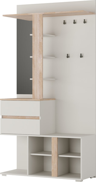 Изображение товара Секция в прихожую Bravo Мебель Юта (персидский жемчуг/дуб торонто)