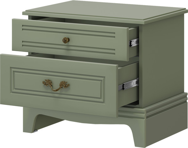 Изображение товара Прикроватная тумба Bravo Мебель Лорето (лак зеленый самшит)