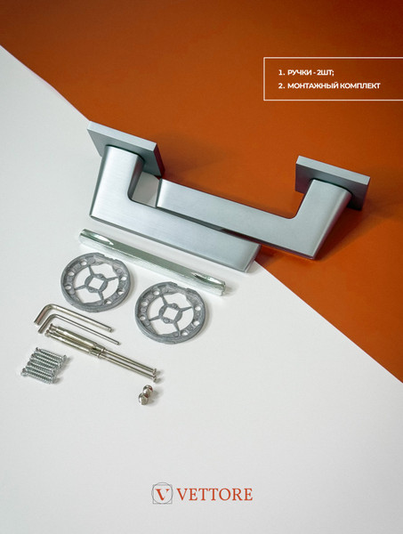 Изображение товара Ручка дверная Vettore R21.190 MCP/BL (матовый хром/черная вставка)