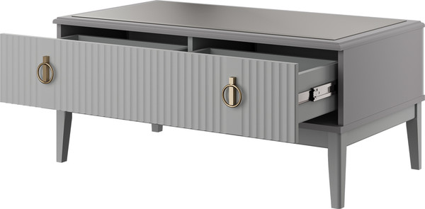 Изображение товара Журнальный столик Bravo Мебель Фарго (ЛДСП серый шифер/МДФ лак антрацит)