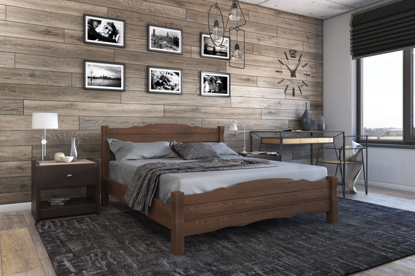 Изображение товара Полуторная кровать Bravo Мебель Эрдэн 140х200 (дуб коньяк)