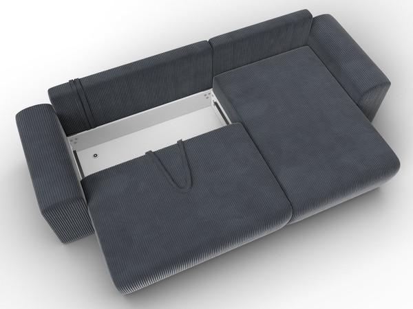 Изображение товара Диван угловой Лига Диванов Лига-099 универсальный (велюр Vertical Slim 098 серый)