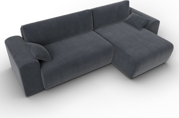 Изображение товара Диван угловой Лига Диванов Лига-099 универсальный (велюр Vertical Slim 098 серый)