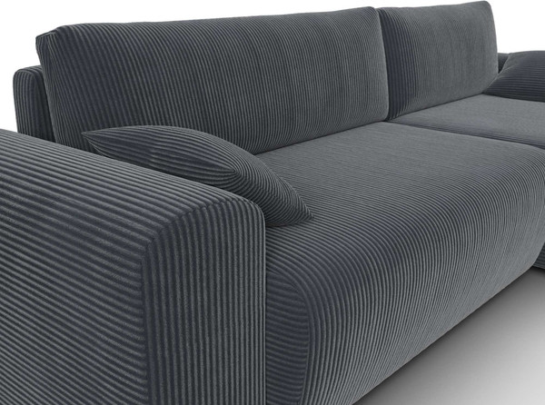 Изображение товара Диван угловой Лига Диванов Лига-099 универсальный (велюр Vertical Slim 098 серый)