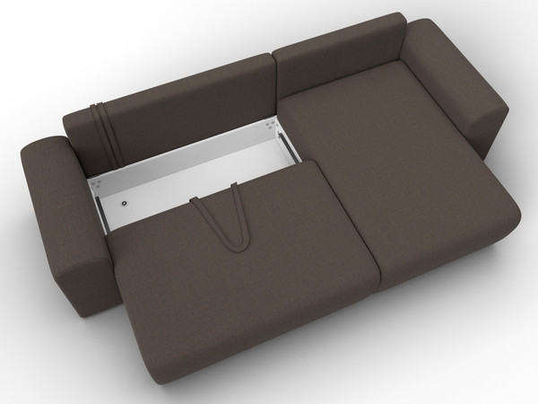 Изображение товара Диван угловой Лига Диванов Лига-099 универсальный (амур 05 коричневый)