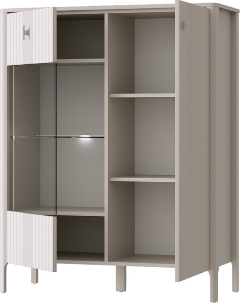 Изображение товара Шкаф с витриной Black Red White Dalia REG1W1D с подсветкой (персидский жемчуг)