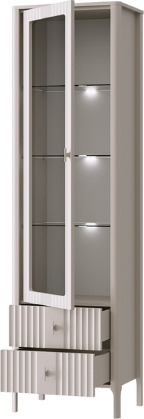 Изображение товара Шкаф-пенал с витриной Black Red White Dalia REG1W2S с подсветкой (персидский жемчуг)